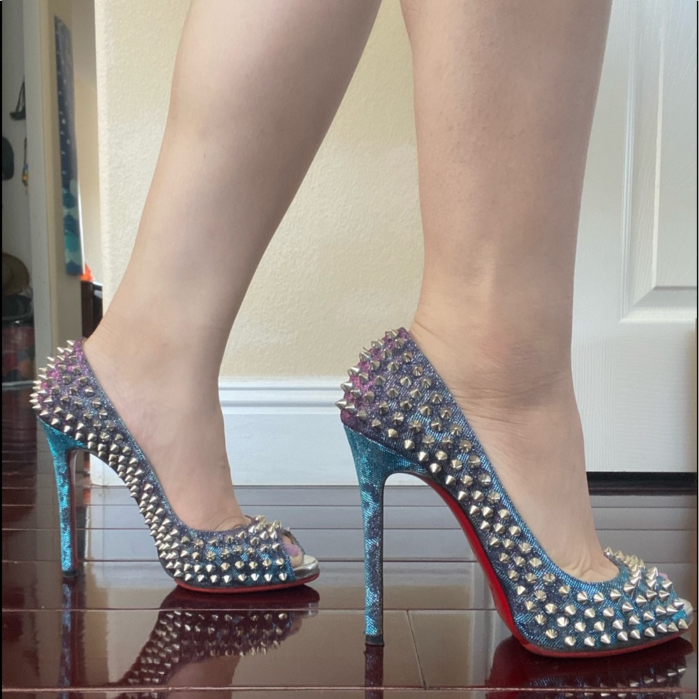 Christian Louboutin Peep Toe Spikes 120 Pumps